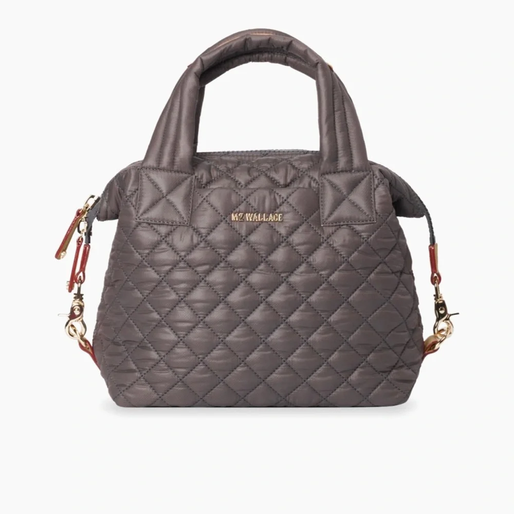 MZ Wallace Women's Quilted Gray Sutton Deluxe Crossbody Bag - Picture 1 of 15